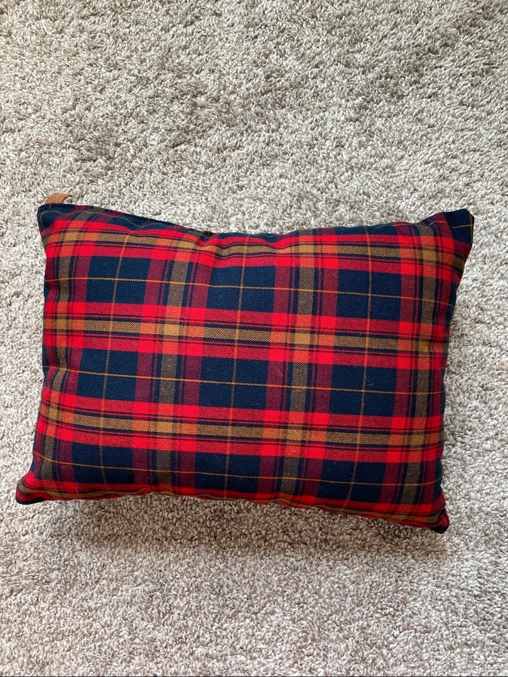 Will Leather Goods Tartan Plaid Travel throw eco camping Pillow